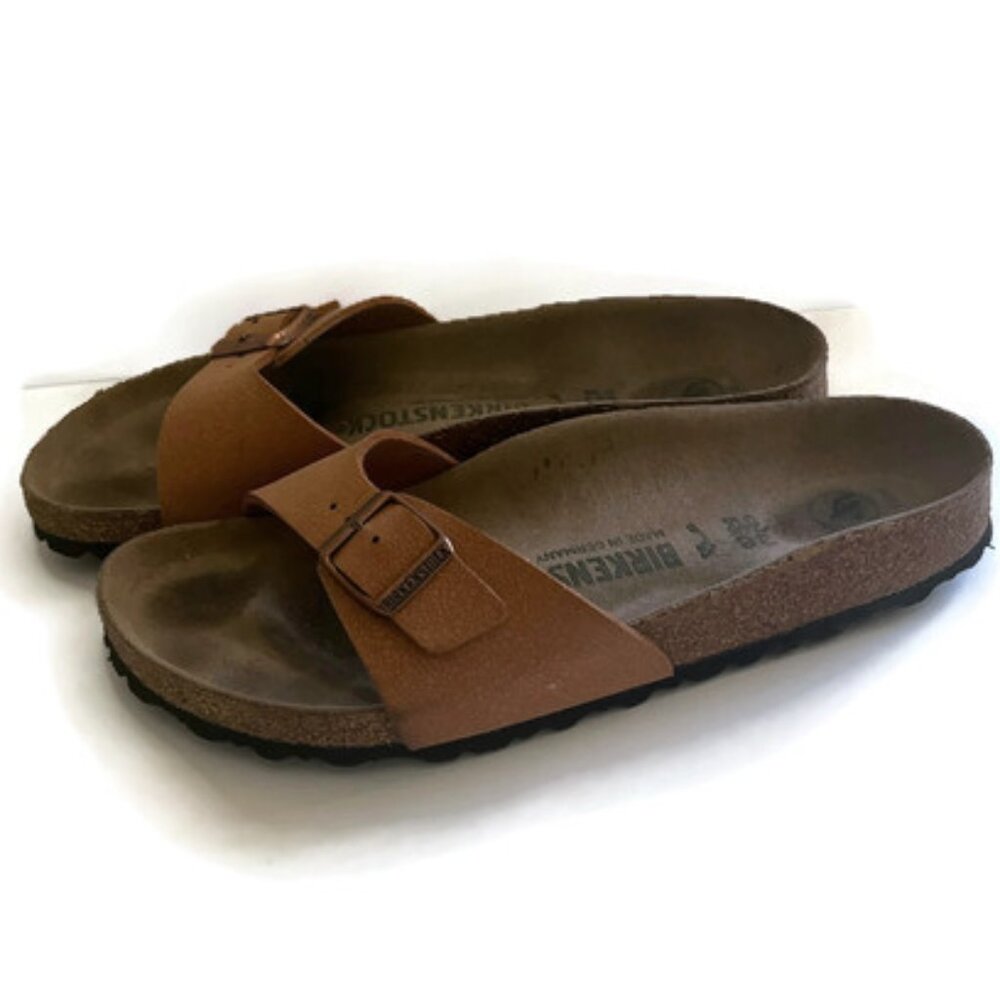 Birkenstock Tan Slide Sandals - Picture 4 of 6